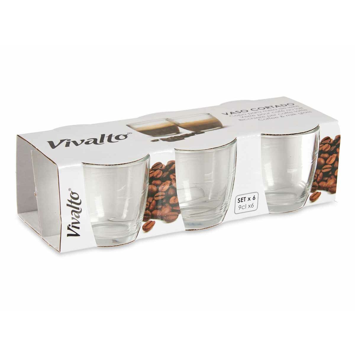 Lasisetti Vivalto Läpinäkyvä Lasi 90 ml (12 osaa)